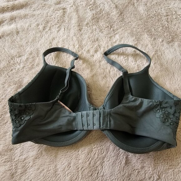 34DD Victorias Secret Body By Victoria Lined Perfect Coverage Bra Lace Green - Picture 2 of 10